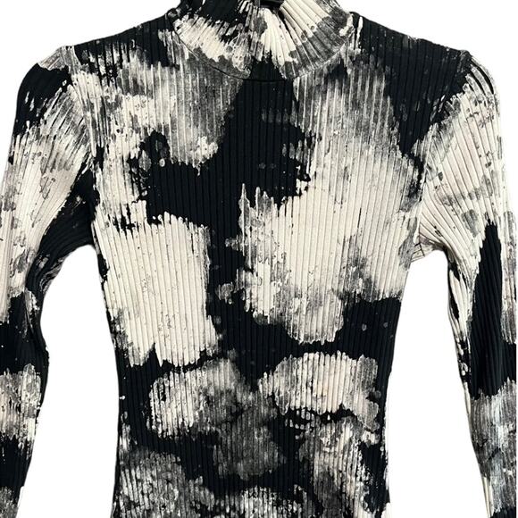 Cotton Citizen The Ibiza Small Mini Tie Dye Long Sleeve Dress Graphite Splatter - Picture 2 of 8